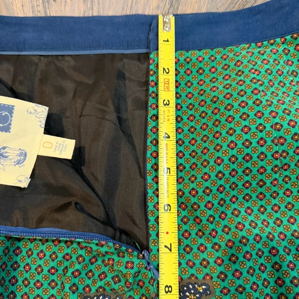 Anthropologie Edmé & Esyllte Corduroy Skirt | Lined | Boho Paisley |‎ Size 0